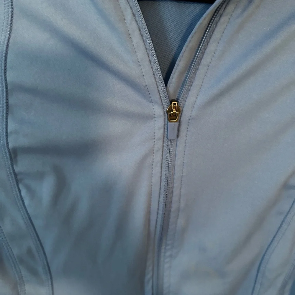 Easter / Spring Activewear 💐 pretty Blue Danskin full zip athletic jacket large - Picture 2 of 4